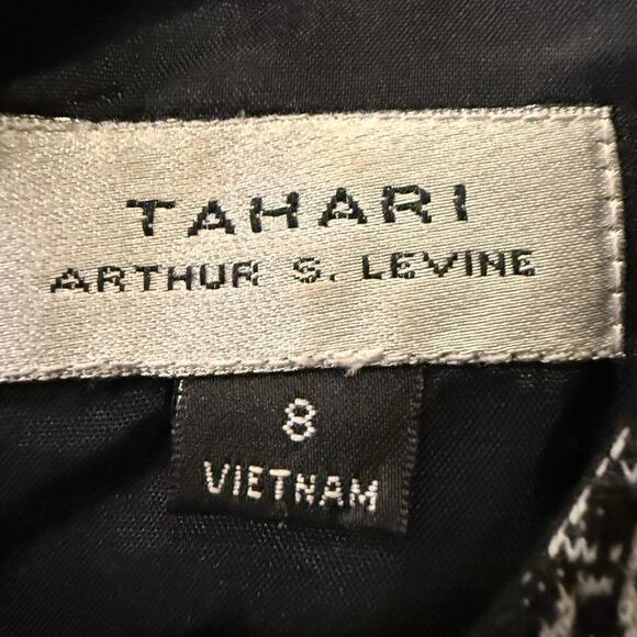 Tahari Arthur S Levine Black White Sheath Dress Pockets 8 Office Career Elegant - Picture 5 of 8